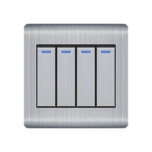 Stainless steel Switch Q1-4 Gang 1 Way switch-Silver